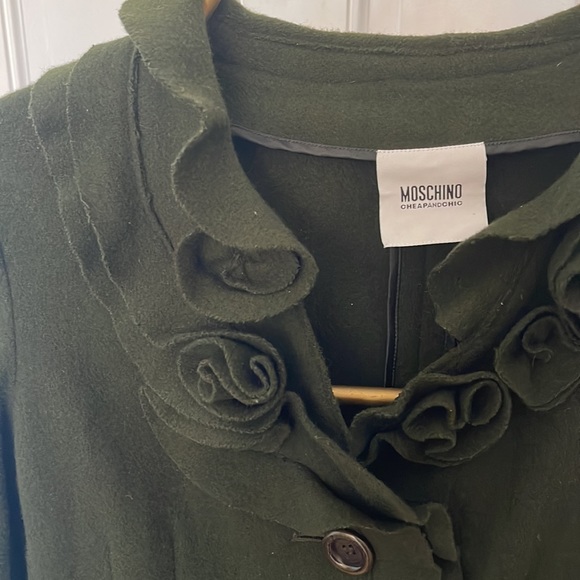 Moschino Hunter green wool ruffle jacket - Picture 3 of 10